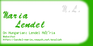 maria lendel business card